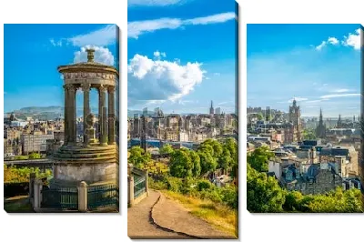 Модульная картина Великолепная летняя панорама Эдинбурга со стороны холма Калтон Хилл (Шотландия)
