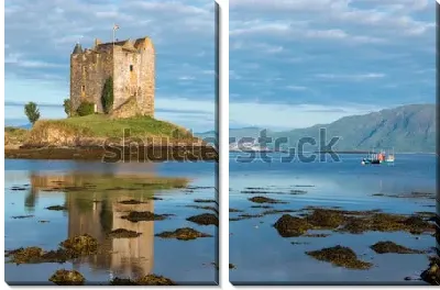 Модульная картина Живописный замок Сталкер на маленьком острове (Шотландия)