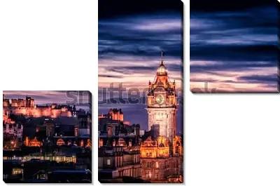 Модульная картина Прекрасный ночной Эдинбург в красивом освещении (Шотландия)