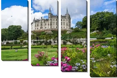 Великолепный замок Данробин в окружении цветущих садов и парков (Шотландия)