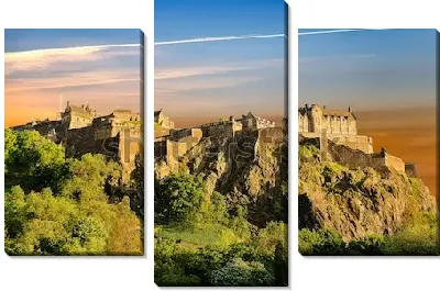 Модульная картина Эдинбургский замок на закате (Эдинбург, Шотландия)