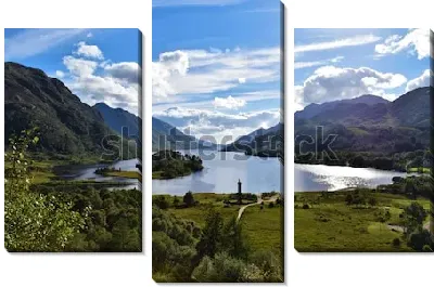 Модульная картина Великолепная зелёная долина озера Лох-Шил (Шотландия)