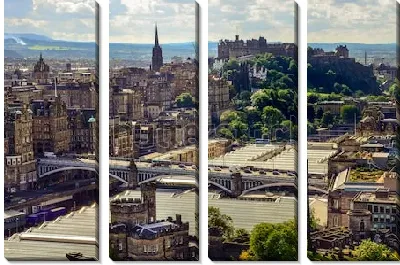 Модульная картина Живописный городской пейзаж Эдинбурга в солнечный день (Шотландия)