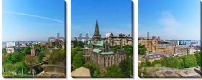 Модульная картина Панорама Глазго с видом на кафедральный собор Святого Мунго (Шотландия)