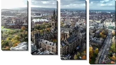 Модульная картина Панорама Глазго с видом на здание Университета