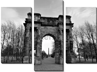 Модульная картина Монументальная каменная арка - вход в старейший парк Глазго Грин (Глазго, Шотландия)