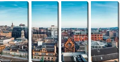 Модульная картина Широкий панорамный вид на исторические и современные здания в центре Глазго (Шотландия)