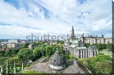 Постер Панорамный вид на Кафедральный собор и Некрополь в Глазго