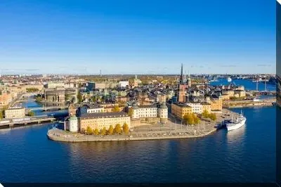 Великолепная панорама Старого города Стокгольма с высоты птичьего полёта