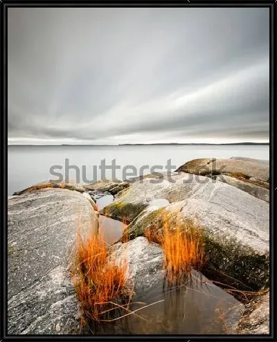 Картина Великолепный пейзаж с валунами на берегу Стокгольмского архипелага (Швеция)