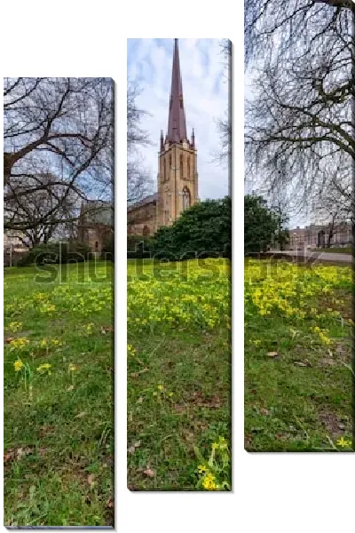 Модульная картина Собор Хагачуркан в начале весны (Гётеборг, Швеция)