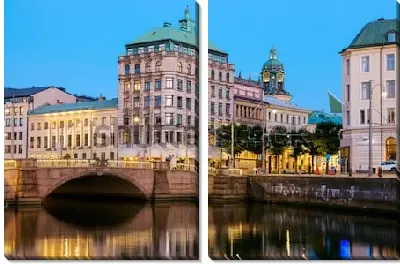 Модульная картина Красивый канал в историческом центре Гётеборга (Швеция) №2