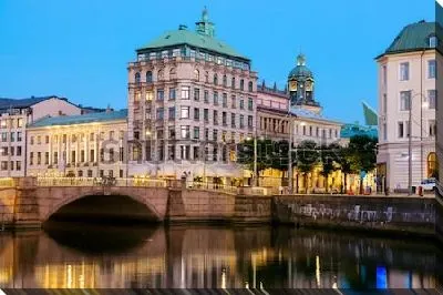 Постер Красивый канал в историческом центре Гётеборга (Швеция) №2