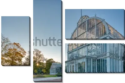 Воздушное стеклянное здание оранжереи в ботаническом сады Гётеборга (Швеция)