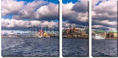 Модульная картина Красивая панорама набережной Гётеборга (Швеция)