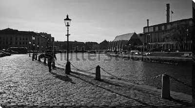 Постер Красивая набережная Большого канала в Гётеборге (Швеция)