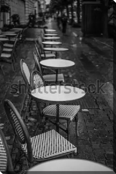 Постер Столики летнего кафе на уютной улочке Гётеборга (Швеция)