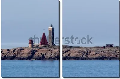 Маяк на скалистом острове Винга на входе в Гётеборг (Швеция)