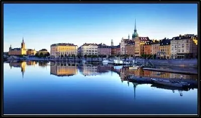 Картина Красивая набережная Старого города утреннего Стокгольма