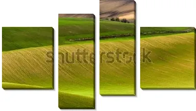 Модульная картина Волны зелёных полей в Южной Моравии (Чехия)