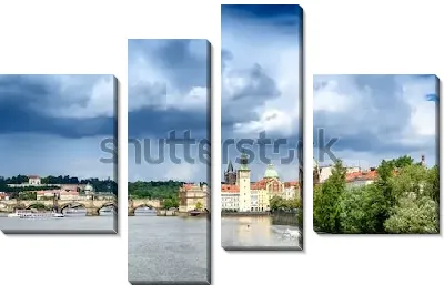 Модульная картина Городской пейзаж великолепной Праги 