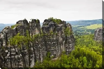 Постер Великолепная панорама с вершинами Эльбских песчаниковых гор (Чехия)