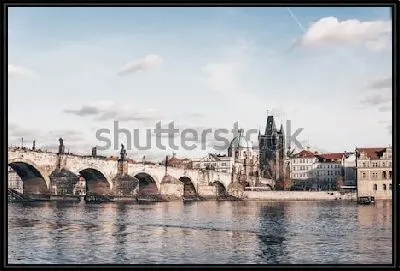 Картина Вид на Карлов мост на реке Влтава и Старый город в Праге