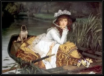 Картина Барышня в лодке (Young Lady in a Boat)