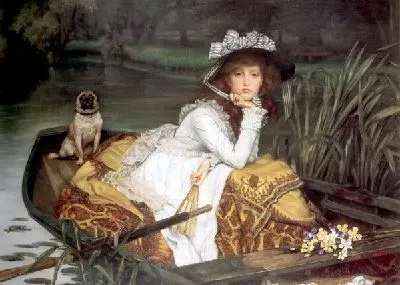 Картина Барышня в лодке (Young Lady in a Boat)