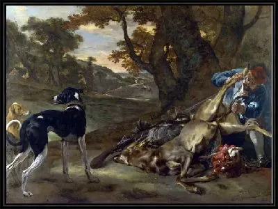Картина Охотники разрезает оленя (A Huntsman cutting up a Dead Deer)