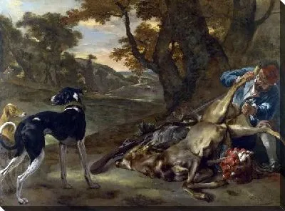 Картина Охотники разрезает оленя (A Huntsman cutting up a Dead Deer)