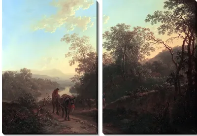 Модульная картина Крестьяне с мулами и волами (Peasants with Mules and Oxen)
