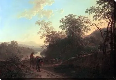 Постер Крестьяне с мулами и волами (Peasants with Mules and Oxen)