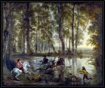 Охота на оленей в лесу (A Stag Hunt in a Forest)