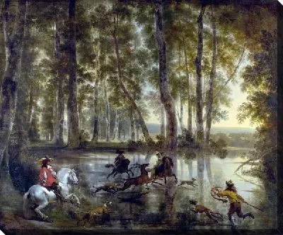 Охота на оленей в лесу (A Stag Hunt in a Forest)