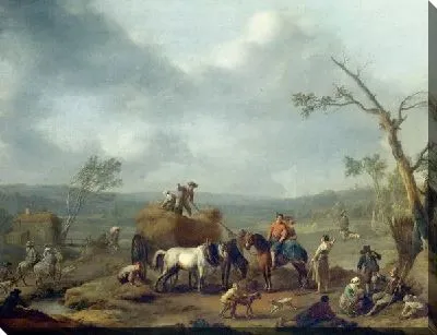 Картина Крестьяне грузят сено (Peasants loading a Hay Cart)