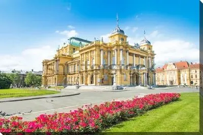 Постер Великолепное здание Национального Театра в Загребе (Хорватия)