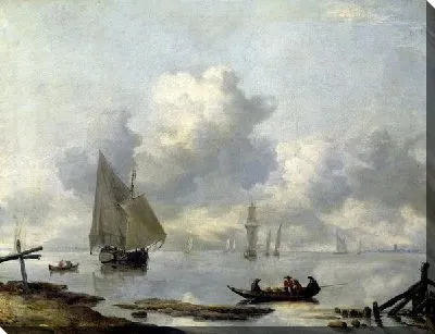 Картина Суда при легком ветре возле города (- Vessels in Light Airs on a River near a Town)