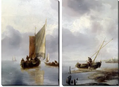 Картина Небольшое судно при ветреной погоде ( A Small Vessel in Light Airs, and Another Ashore)