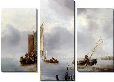 Картина Небольшое судно при ветреной погоде ( A Small Vessel in Light Airs, and Another Ashore)