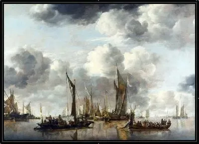Голландские яхты (A Shipping Scene with a Dutch Yacht firing a Salute)