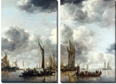 Голландские яхты (A Shipping Scene with a Dutch Yacht firing a Salute)