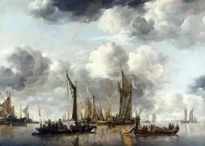Голландские яхты (A Shipping Scene with a Dutch Yacht firing a Salute)