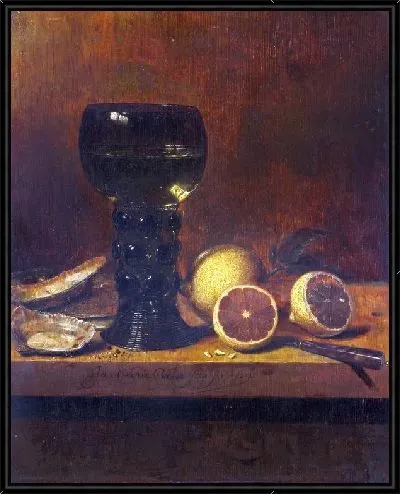 Картина Кубок вина, устрицы и лимоны (A Goblet of Wine, Oysters and Lemons)