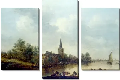 Картина Речной пейзаж (The river landscape)