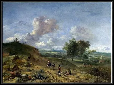 Пейзаж с высоки дюнами и крестьянской дорогой (A Landscape with a High Dune and Peasants on a Road)
