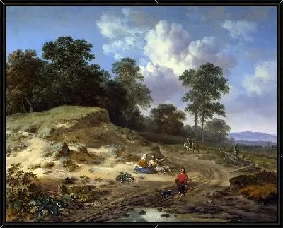 Дорога с дюнами, крестьянами и всадником (A Track by a Dune, with Peasants and a Horseman)