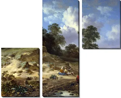 Дорога с дюнами, крестьянами и всадником (A Track by a Dune, with Peasants and a Horseman)