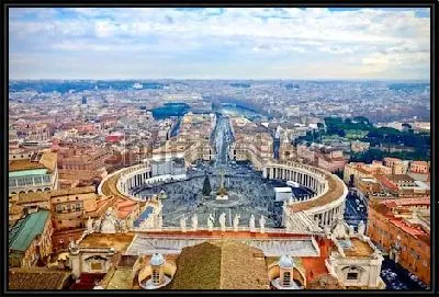 Картина Великолепная панорама с видом на площадь Святого Петра в Ватикане (Италия)