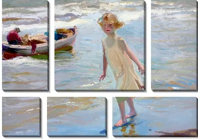 Картина Нина на пляже в Валенсии (Doll in the beach, Valencia)